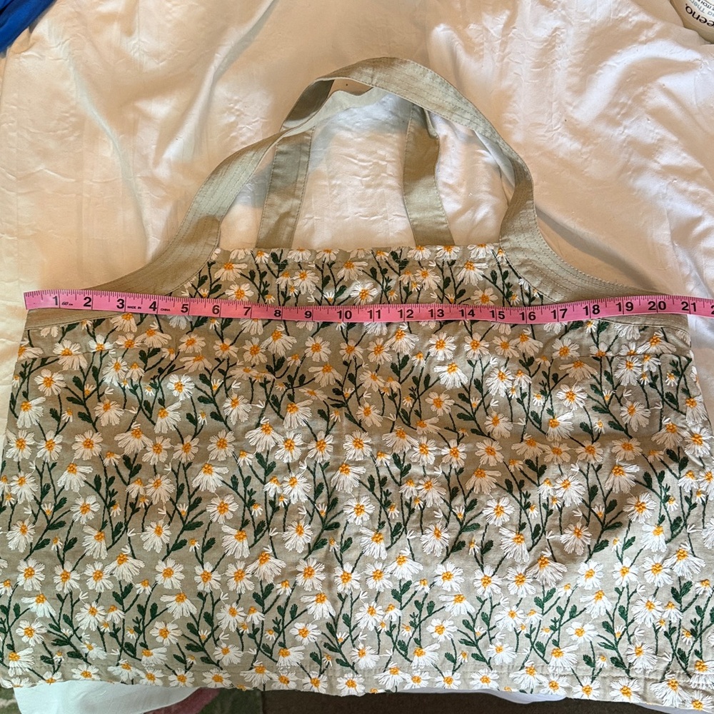 🐝 NWOT Anthropologie Maeve Embroidered Daisy Floral Side Zip Lined Tank Top XL - Picture 6 of 9